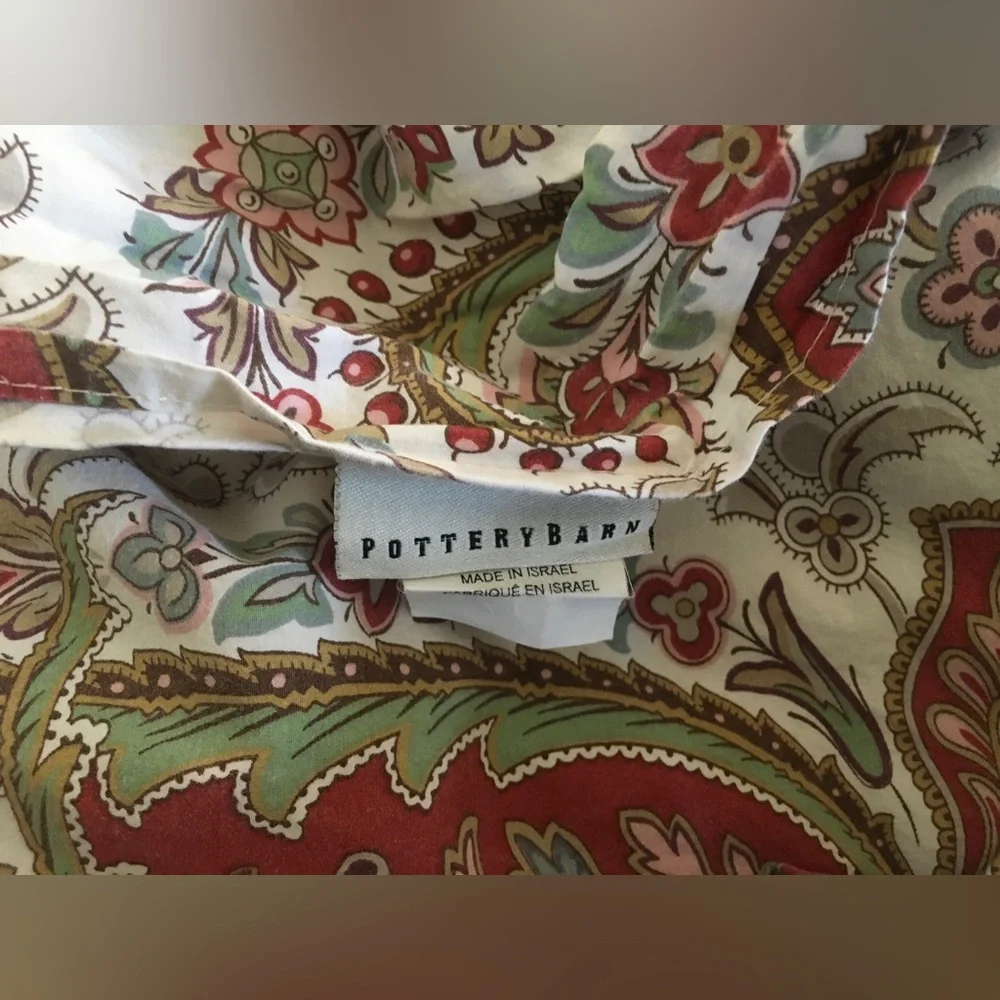 Pottery Barn Charlie Paisley Organic Percale queen/full Duvet Cover